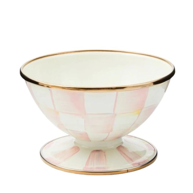 MacKenzie-Childs Rosy Check Ice Cream Dish