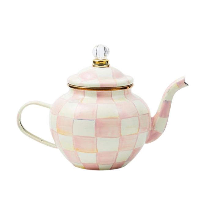 MacKenzie-Childs Rosy Check 4 Cup Teapot