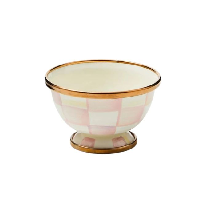 MacKenzie-Childs Rosy Check Little Sugar Bowl