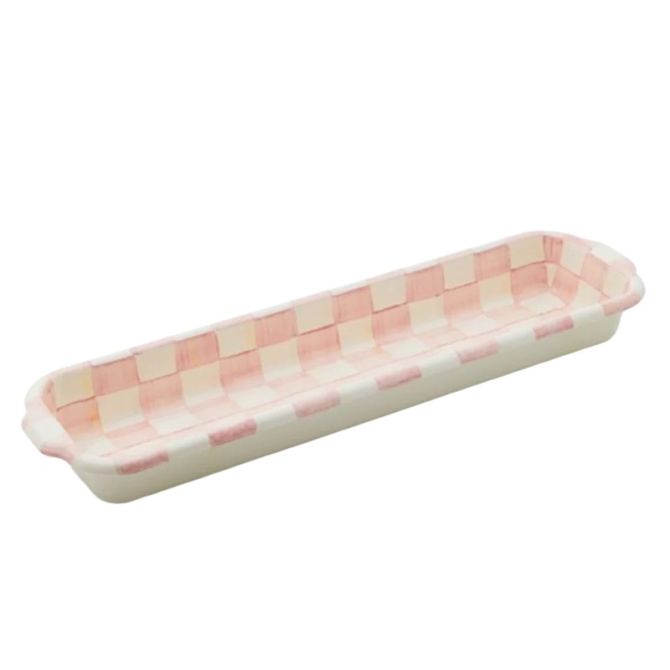 MacKenzie-Childs Rosy Check Baguette Dish