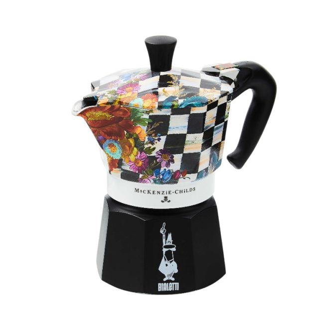 MacKenzie-Childs Courtly Flower Market 3 Cup Moka Pot