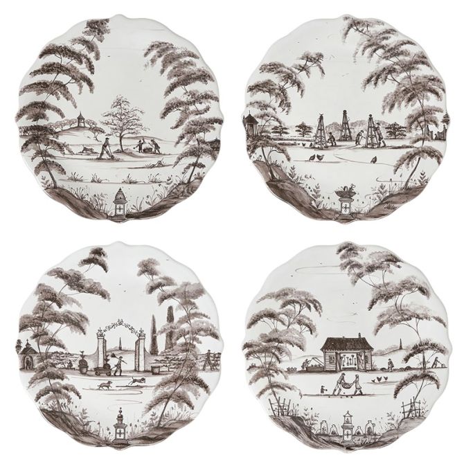 Juliska Country Estate Party Plates, Flint Grey