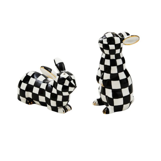 MacKenzie-Childs Courtly Bunny Salt and Pepper