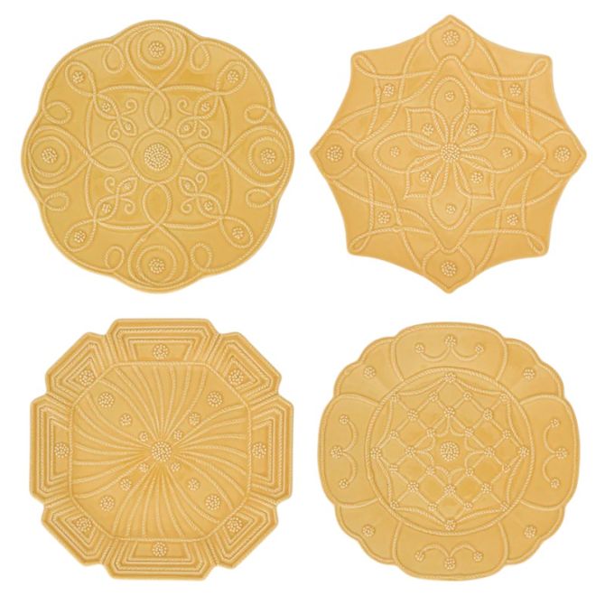 Juliska Jardins Du Monde Set of 4 Salad Plates, Daffodil