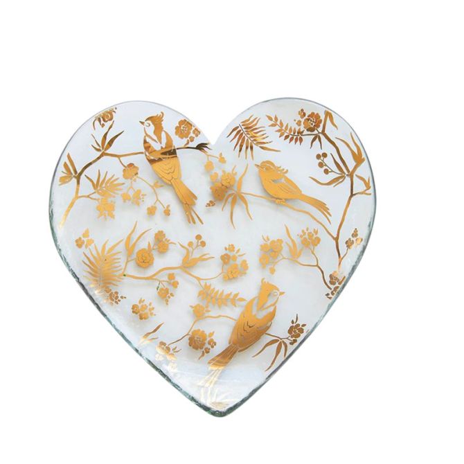 Annieglass Birdsong Heart Plate