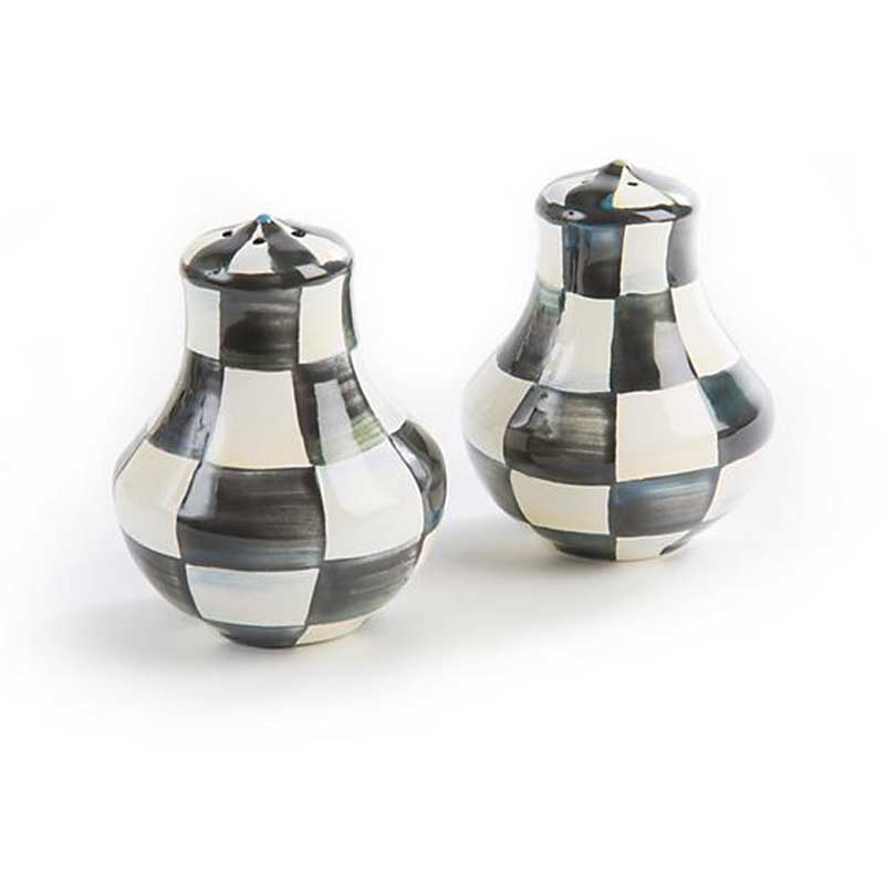 Mackenzie Childs Courtly Check Salt & on sale Pepper