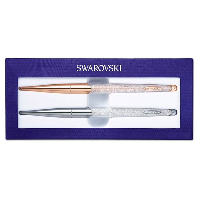 Swarovski Crystalline Nova Ballpoint Pen boxed popular Set Silver and Gold