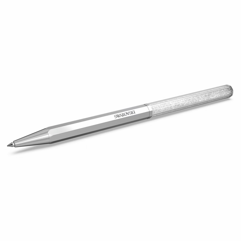 Swarovski Octagon Shape Crystalline Ballpoint Pen, Silver Tone And 