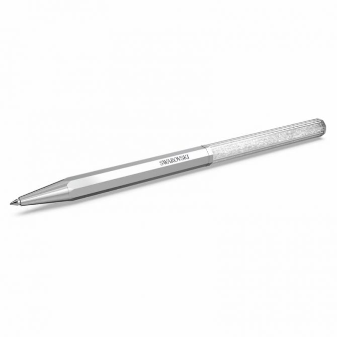 Swarovski Octagon Shape Crystalline Ballpoint Pen, Silver Tone and Chrome Plated