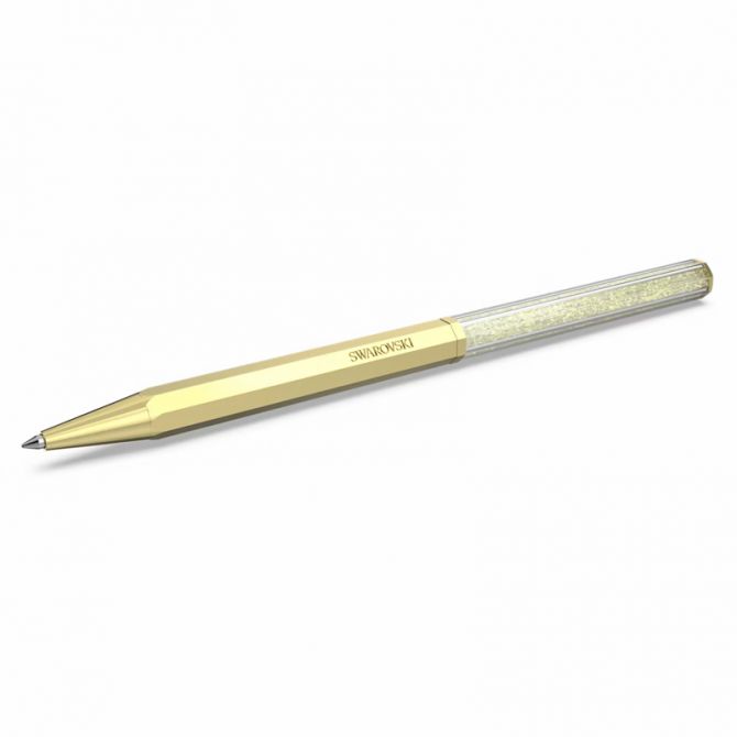 Swarovski Octagon Shaped Crystalline Ballpoint Pen, Gold Tone and Gold Tone Plated