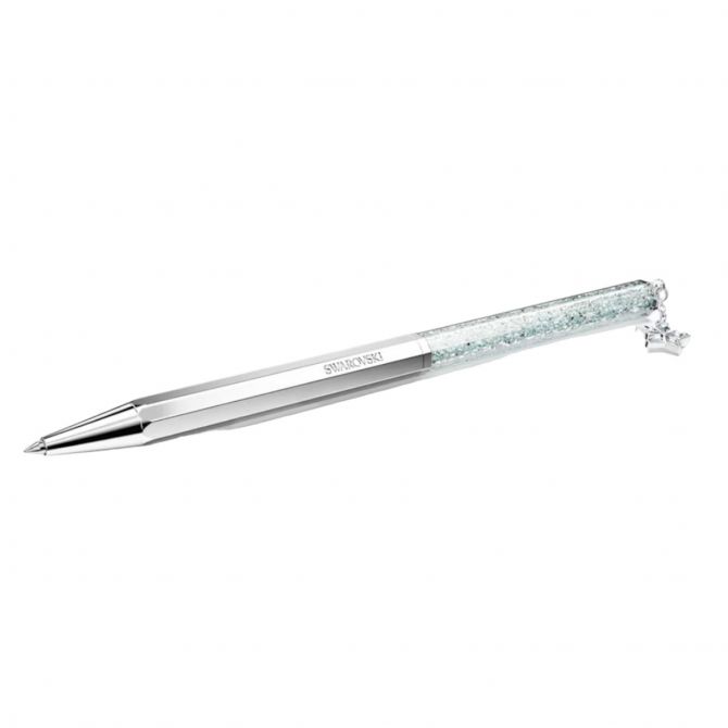 Swarovski Crystalline Star Ballpoint Pen, Blue and Chrome Plated