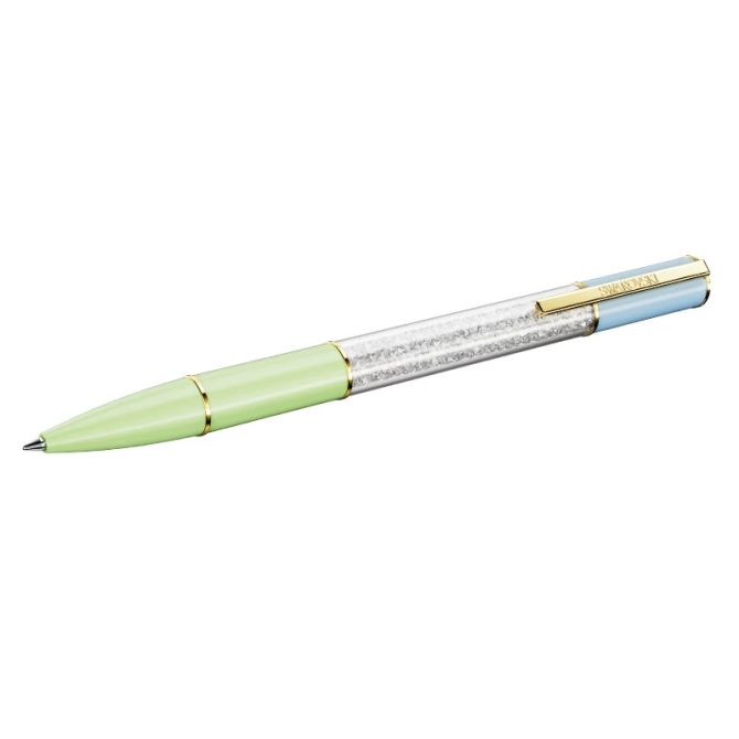 Swarovski Crystalline Lustre Ballpoint Pen, Blue Green and Yellow Gold Tone Plated