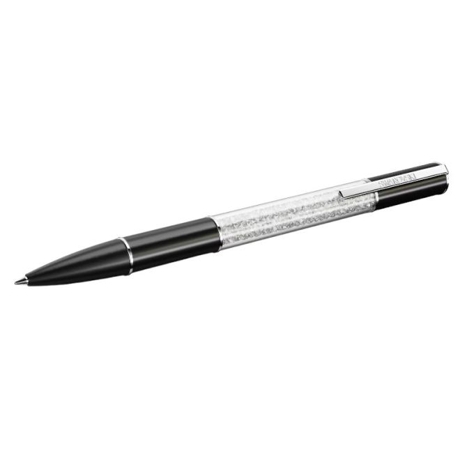 Swarovski Crystalline Lustre Ballpoint Pen, Black and Rhodium Plated