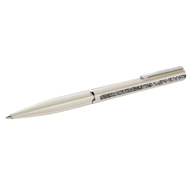 Swarovski Crystal Shimmer Glide Ballpoint Pen, Beige and Chrome Plated