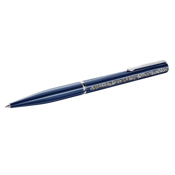 Swarovski Crystal Shimmer Glide Ballpoint Pen, Blue and Chrome Plated