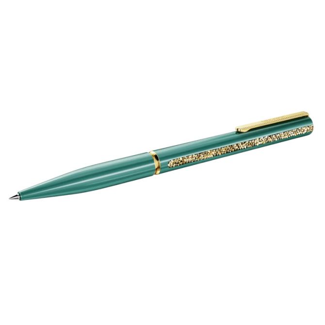 Swarovski Crystal Shimmer Glide Ballpoint Pen, Green and Yellow Gold Tone Plated