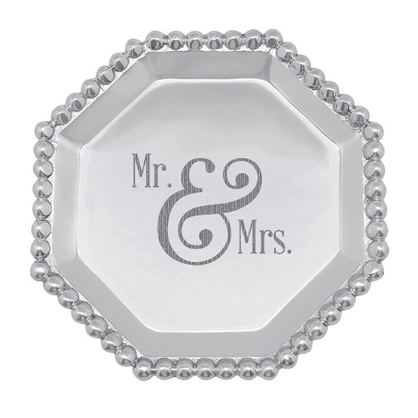 Mariposa Mr And Mrs Beaded Octagonal Statement Tray 2331mr Borsheims