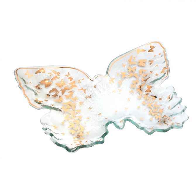 Annieglass Butterfly Tray, Gold