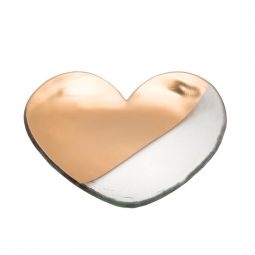 Image for Annieglass Gold Mod Heart Plate, 7"