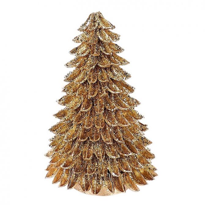 Dekorasyon Banaba Gold Cone Tree, 6"