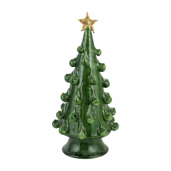 Vietri Foresta Green Medium Tree with Gold Star