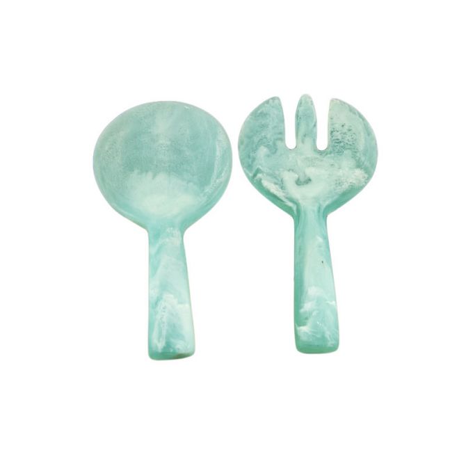 Nashi Aqua Swirl Short Salad Servers, 2 Piece Set