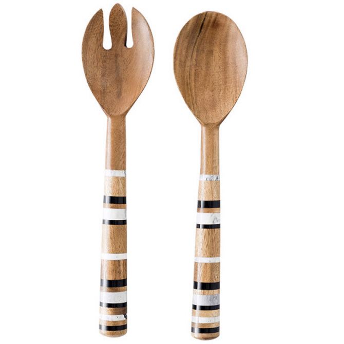 Juliska Stonewood Stripe Salad Server Set