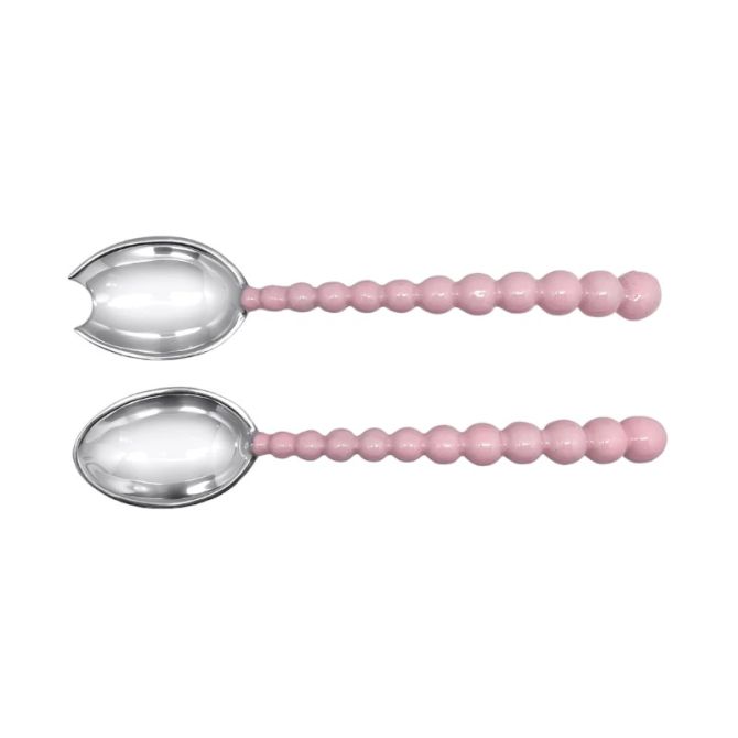 Mariposa Pearled Pink Large Salad Servers