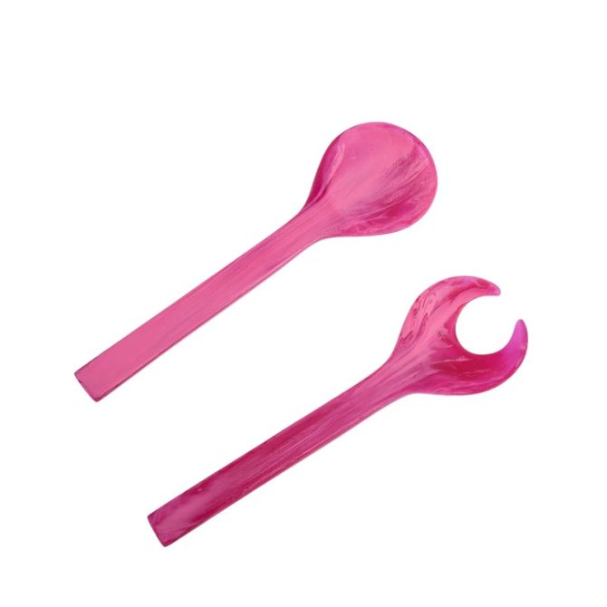 Nashi 2 Piece Classical Salad Servers, Magenta