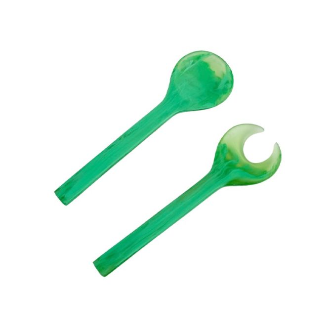 Nashi 2 Piece Classical Salad Servers, Peridot