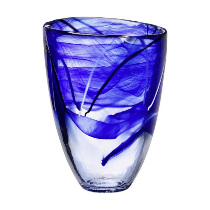 Kosta Boda Contrast Vase, Blue