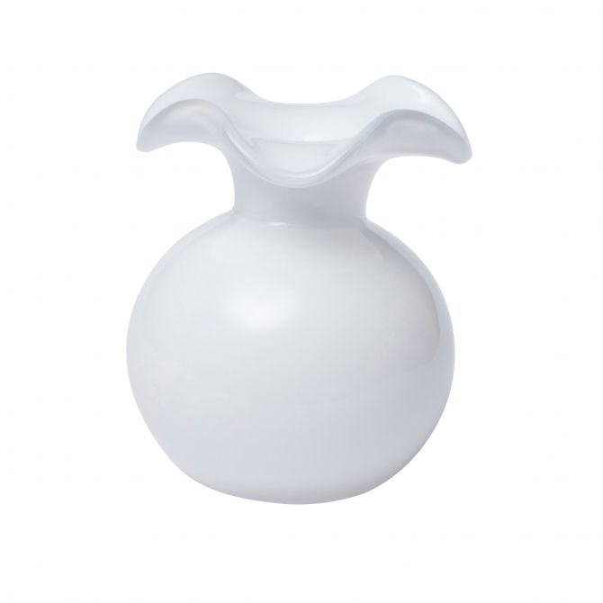 Vietri Hibiscus Glass White Vase, Bud