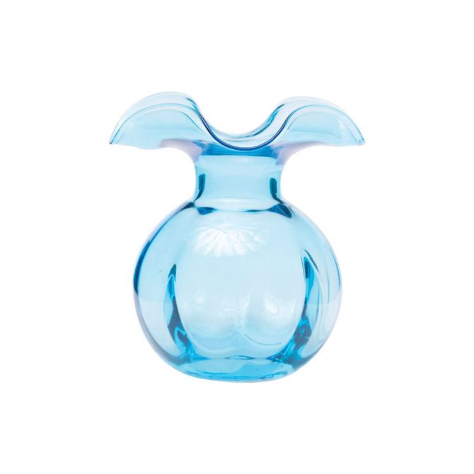 Vietri Hibiscus Glass Aqua Vase, Bud