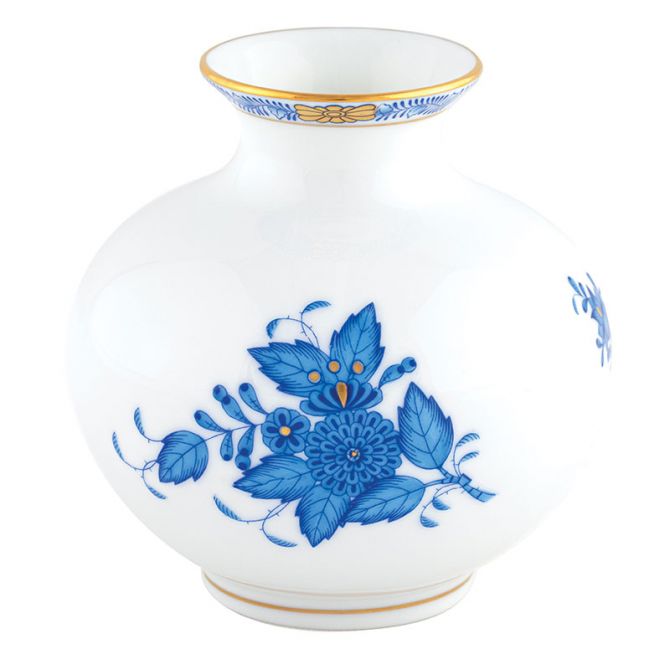 Herend Round Vase, Blue