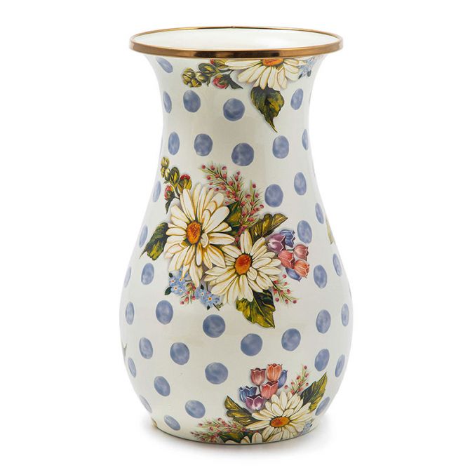 MacKenzie-Childs Wildflowers Blue Vase, Tall