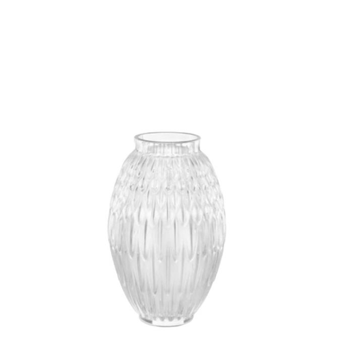 Lalique Clear Plumes Vase, Large