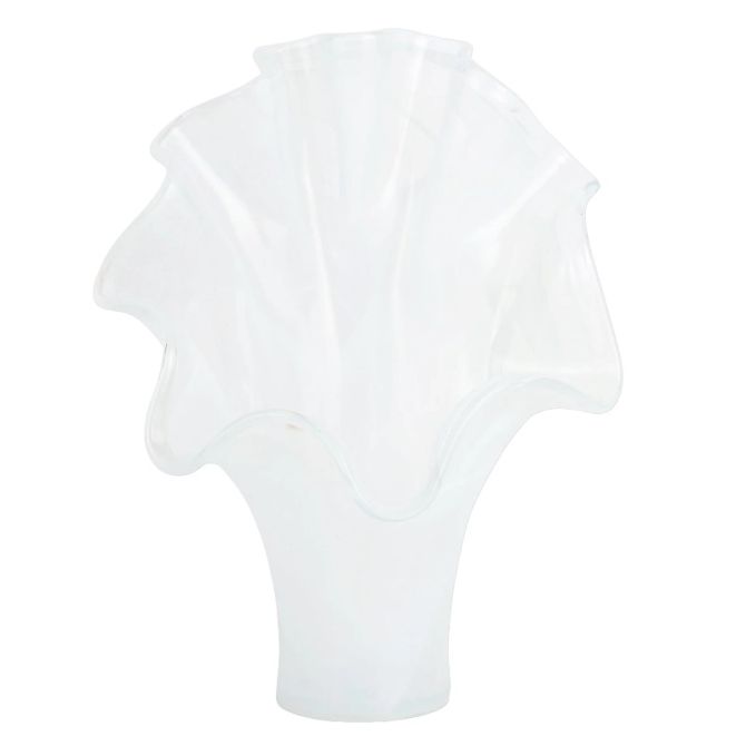 Vietri Onda Glass Fanned Vase, White