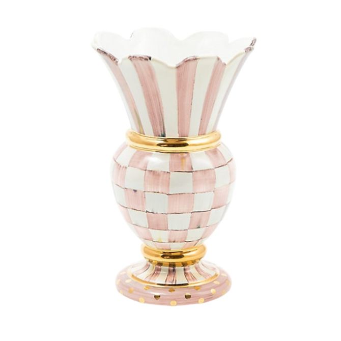 MacKenzie-Childs Rosy Check Ceramic Great Vase