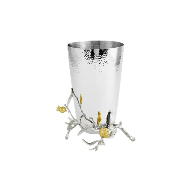 Michael Aram Pomegranate Silver and Yellow Gold Vase, Large