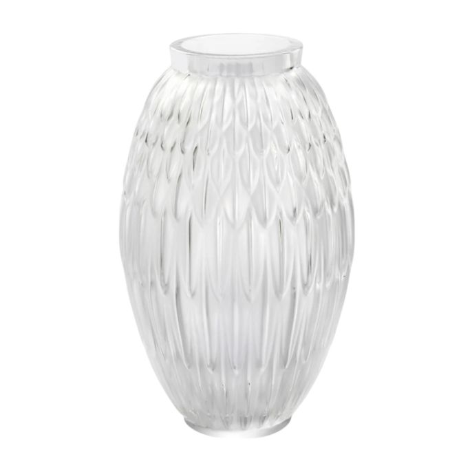 Lalique Plumes Grand Vase, Clear Crystal