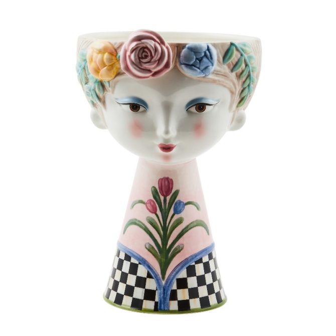 MacKenzie-Childs Rosy Meadow Lady Vase, Tall