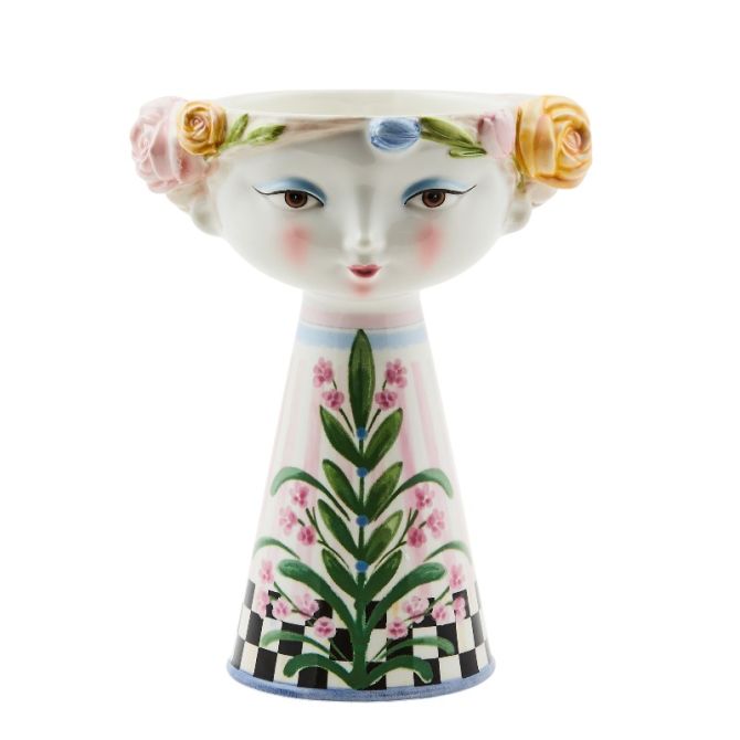 MacKenzie-Childs Rosy Meadow Lady Vase, Short