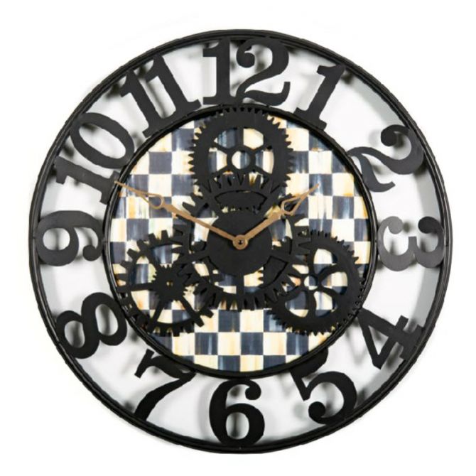 MacKenzie-Childs Courtly Check Farmhouse Wall Clock, Large