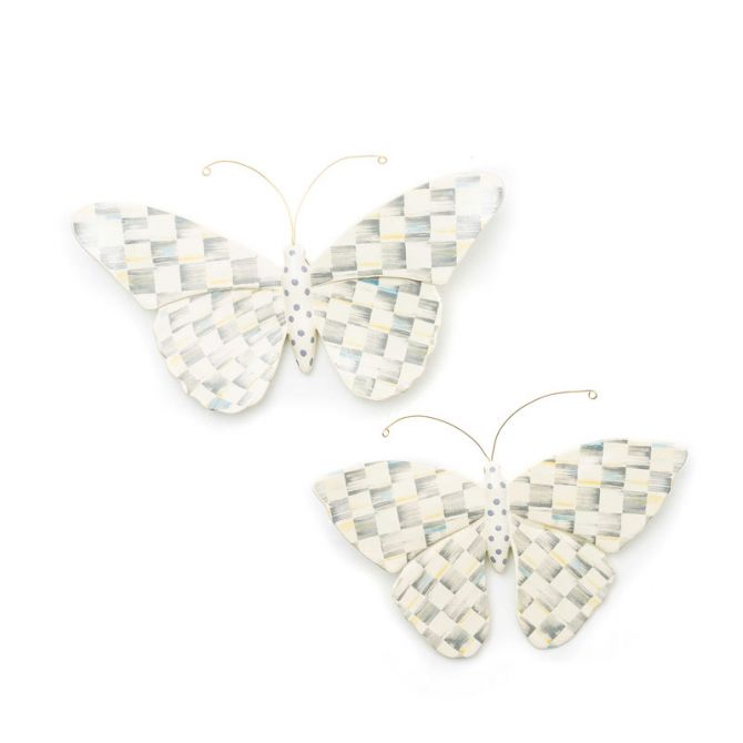 MacKenzie-Childs Butterfly Duo Wall Decor, Sterling Check