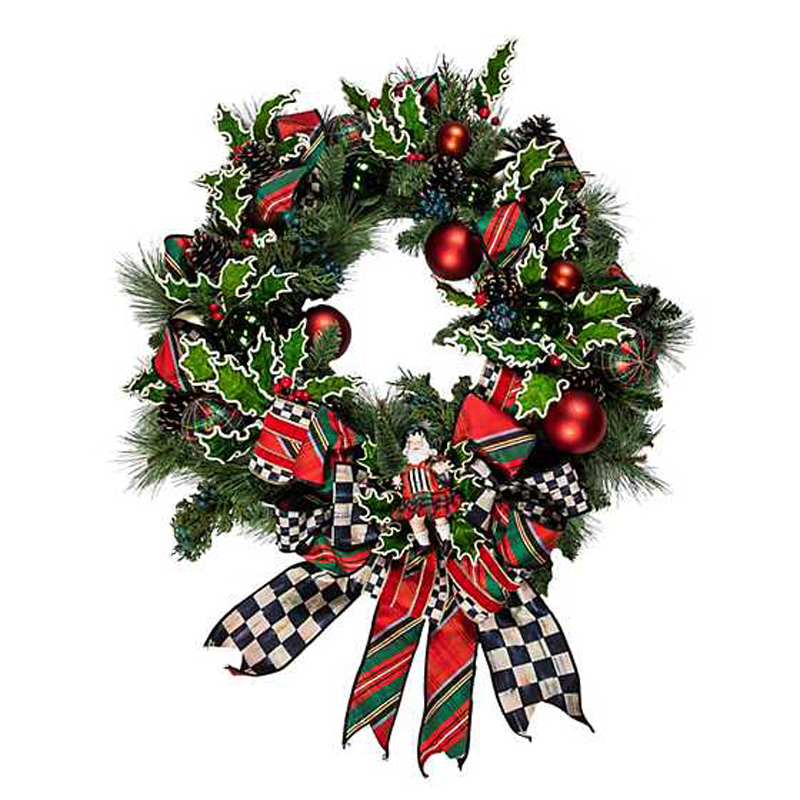 MacKenzie-Childs Tartastic Illuminated Wreath | 34742-3681 | Borsheims