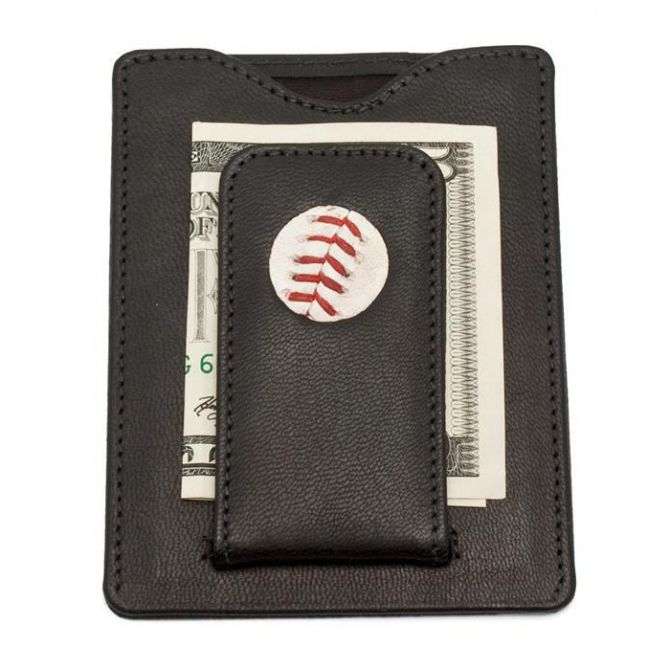 Tokens & Icons New York Yankees Game Used Baseball Money Clip Wallet