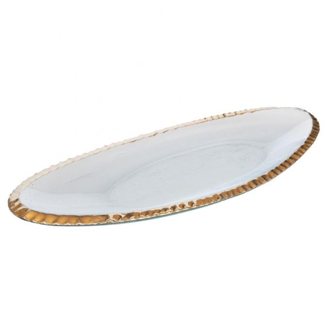 Annieglass Edgey Gold Oblong Tray