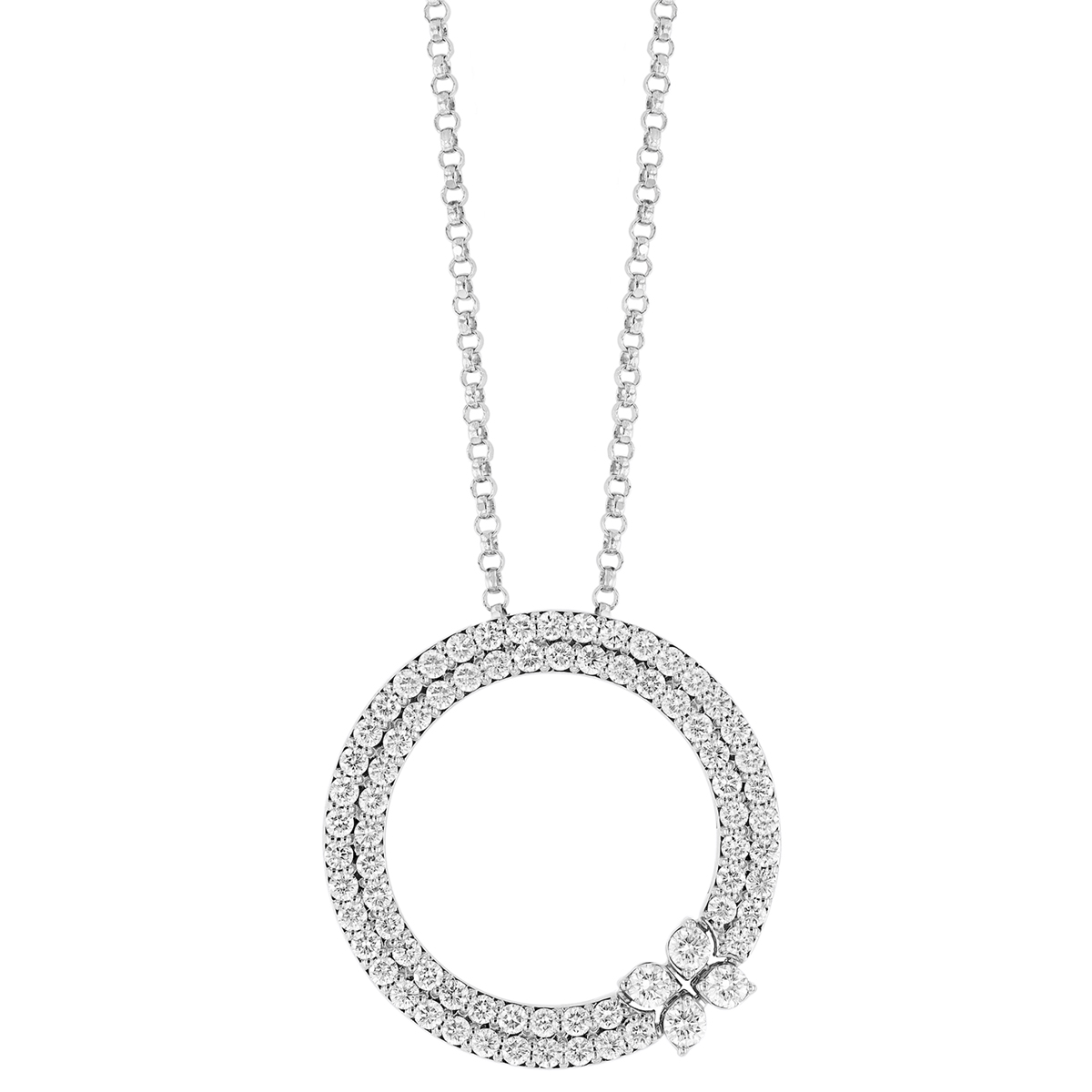 Roberto Coin Love in Verona Diamond Pavé Circle Pendant in White Gold ...