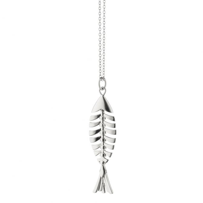 Monica Rich Kosann Sterling Silver Deco Fish Necklace, 30"