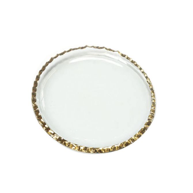 Annieglass Edgey Appetizer Plate, Yellow Gold